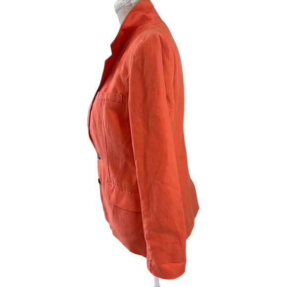 Polo Ralph Lauren Womens Orange Blazer Jacket Size 6 - Picture 4 of 13